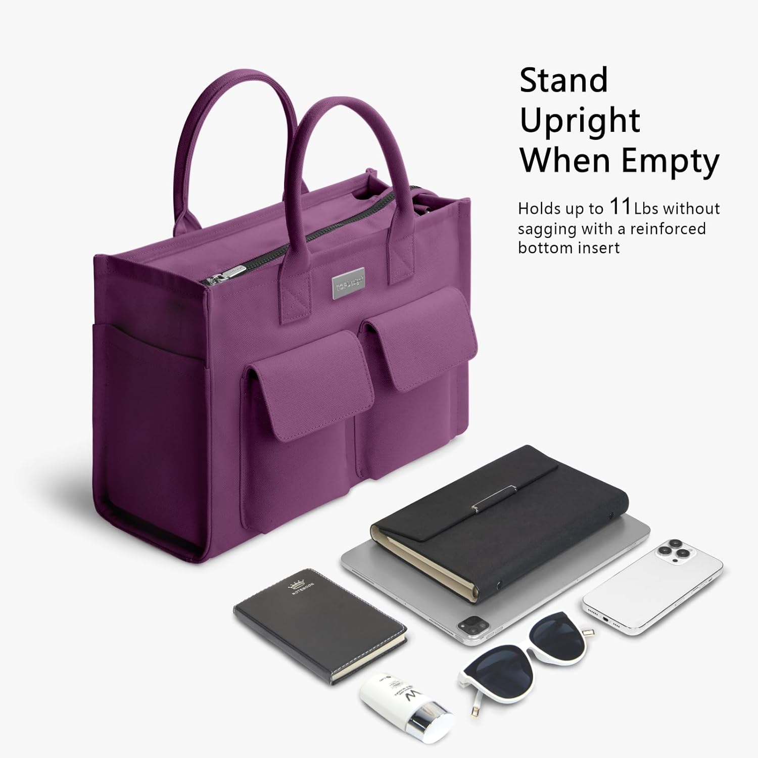 Heavy Duty Canvas Tote Bag for Women Handbag with Pockets
