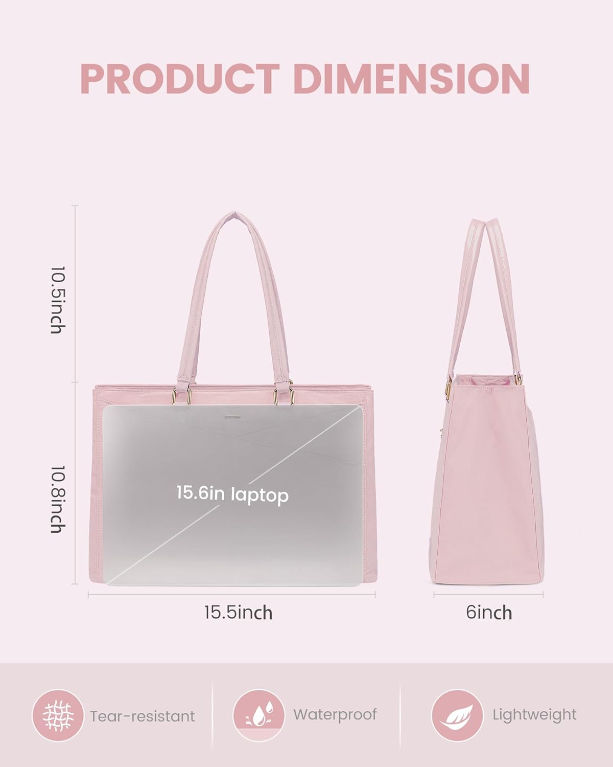 Laptop Tote Bag Waterproof Leather Computer Bags Business