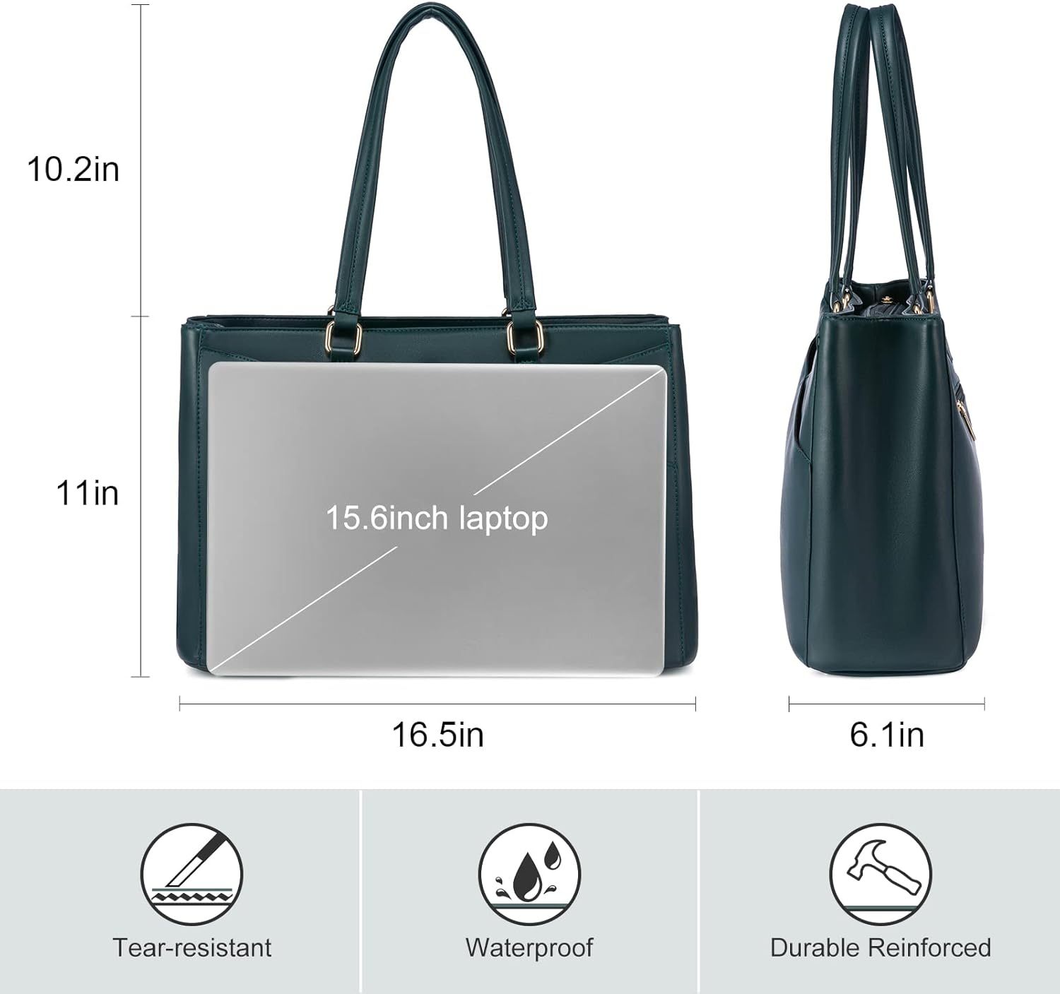 Laptop Tote Bag Waterproof Leather Computer Bags Business