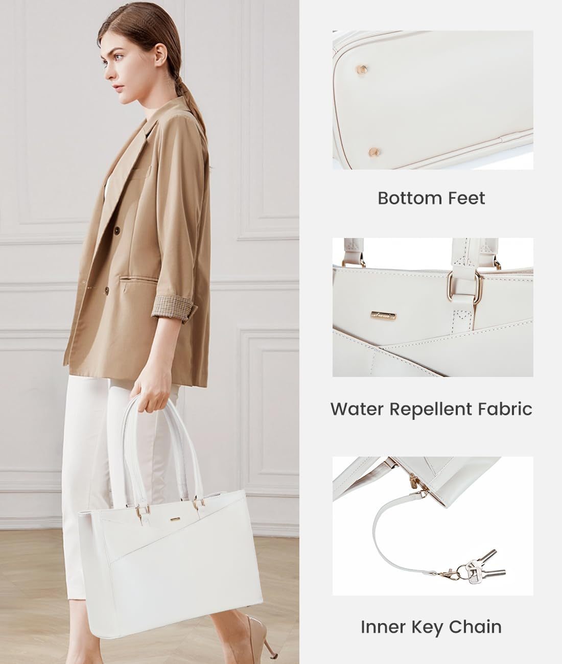 Laptop Tote Bag Waterproof Leather Computer Bags Business