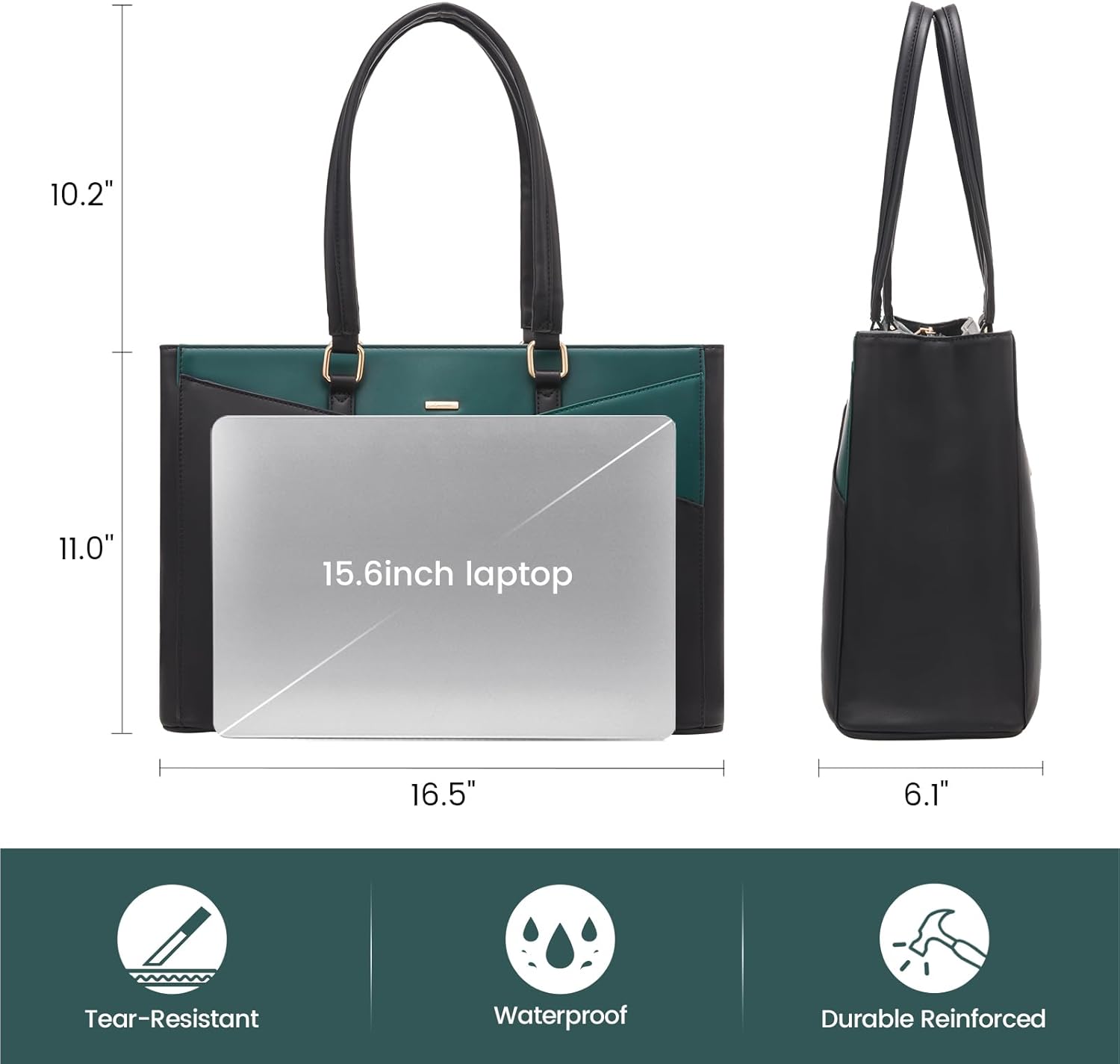 Laptop Tote Bag Waterproof Leather Computer Bags Business
