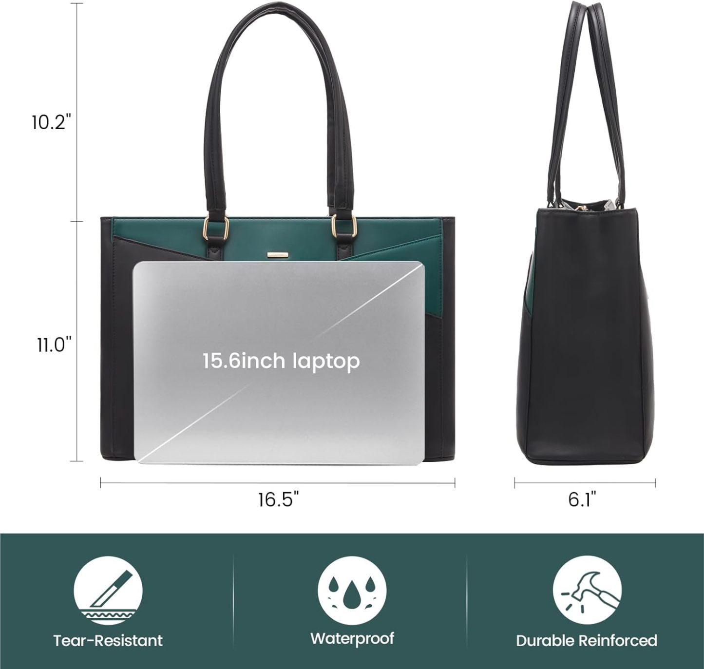 Laptop Tote Bag Waterproof Leather Computer Bags Business