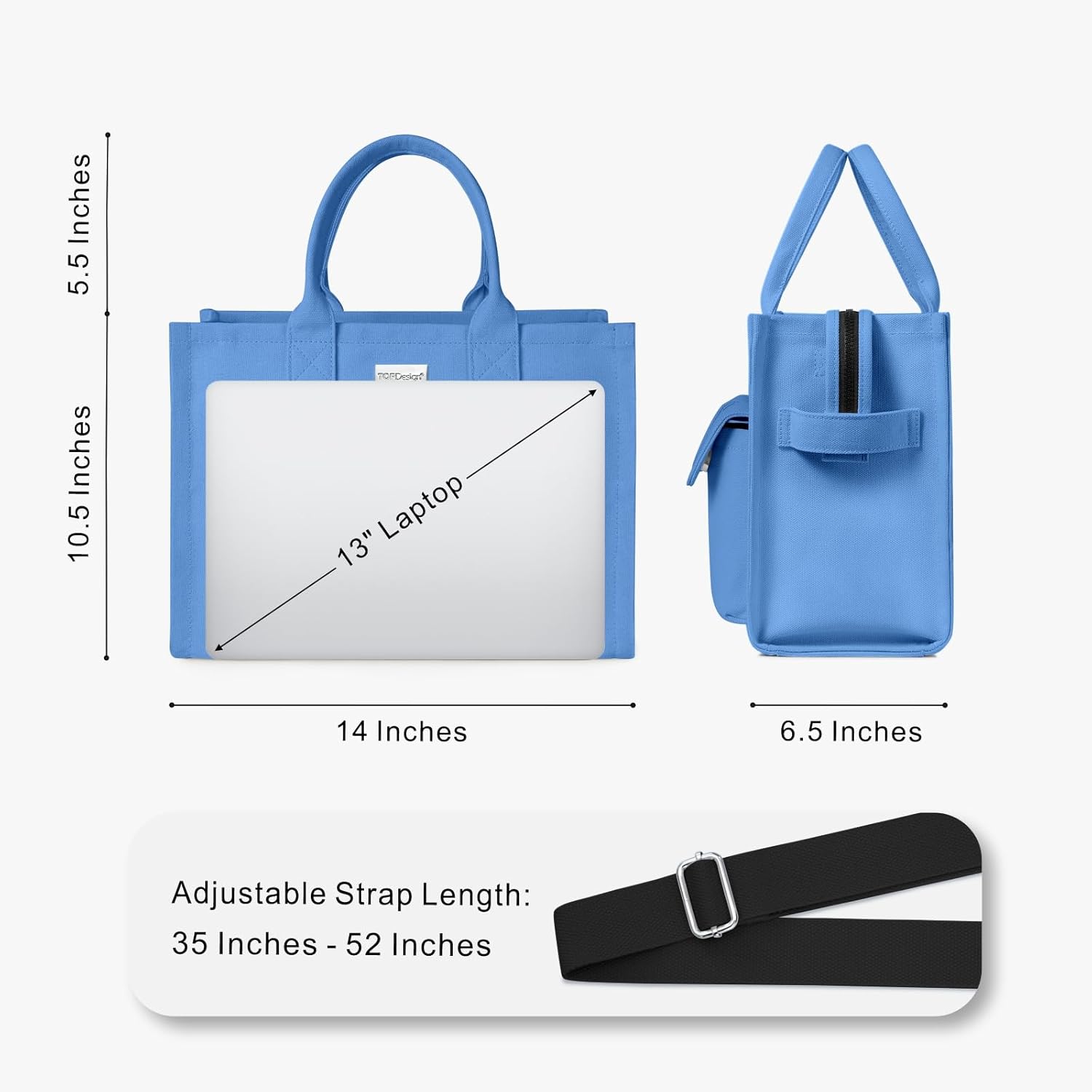 Heavy Duty Canvas Tote Bag for Women Handbag with Pockets