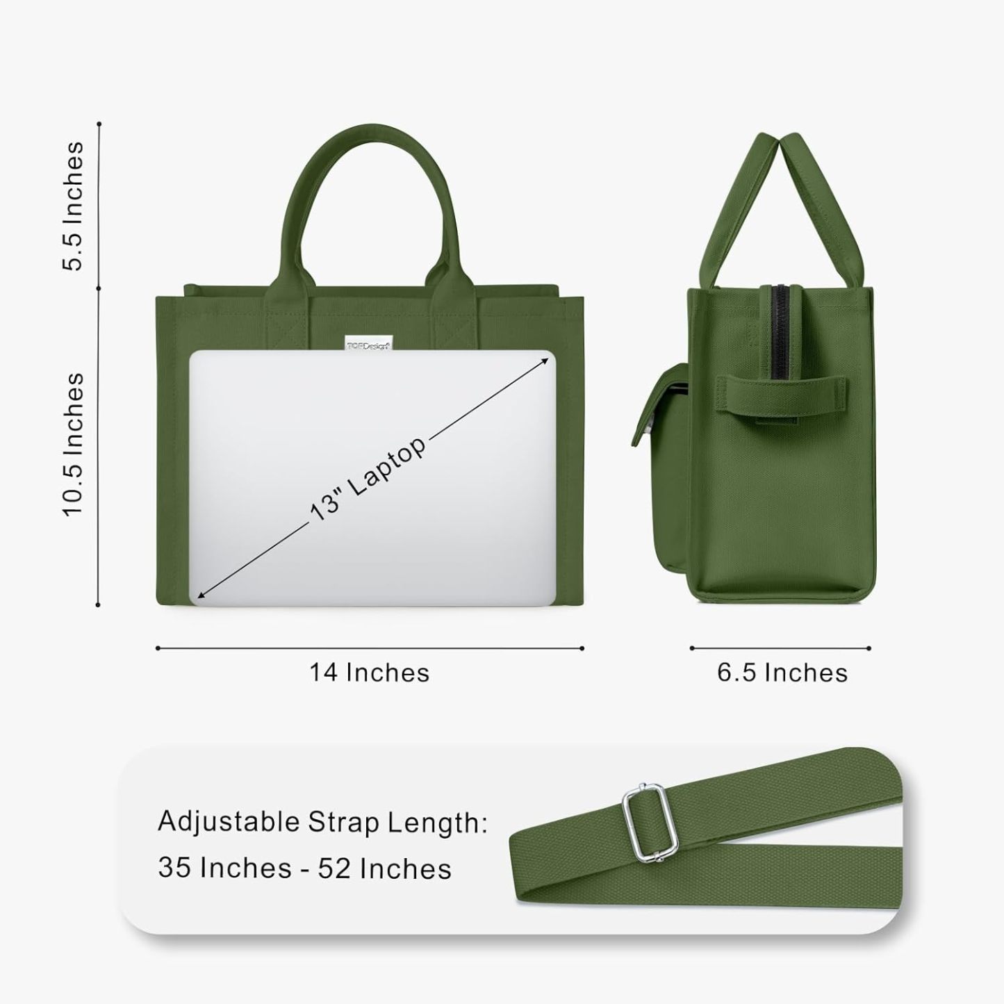 Heavy Duty Canvas Tote Bag for Women Handbag with Pockets