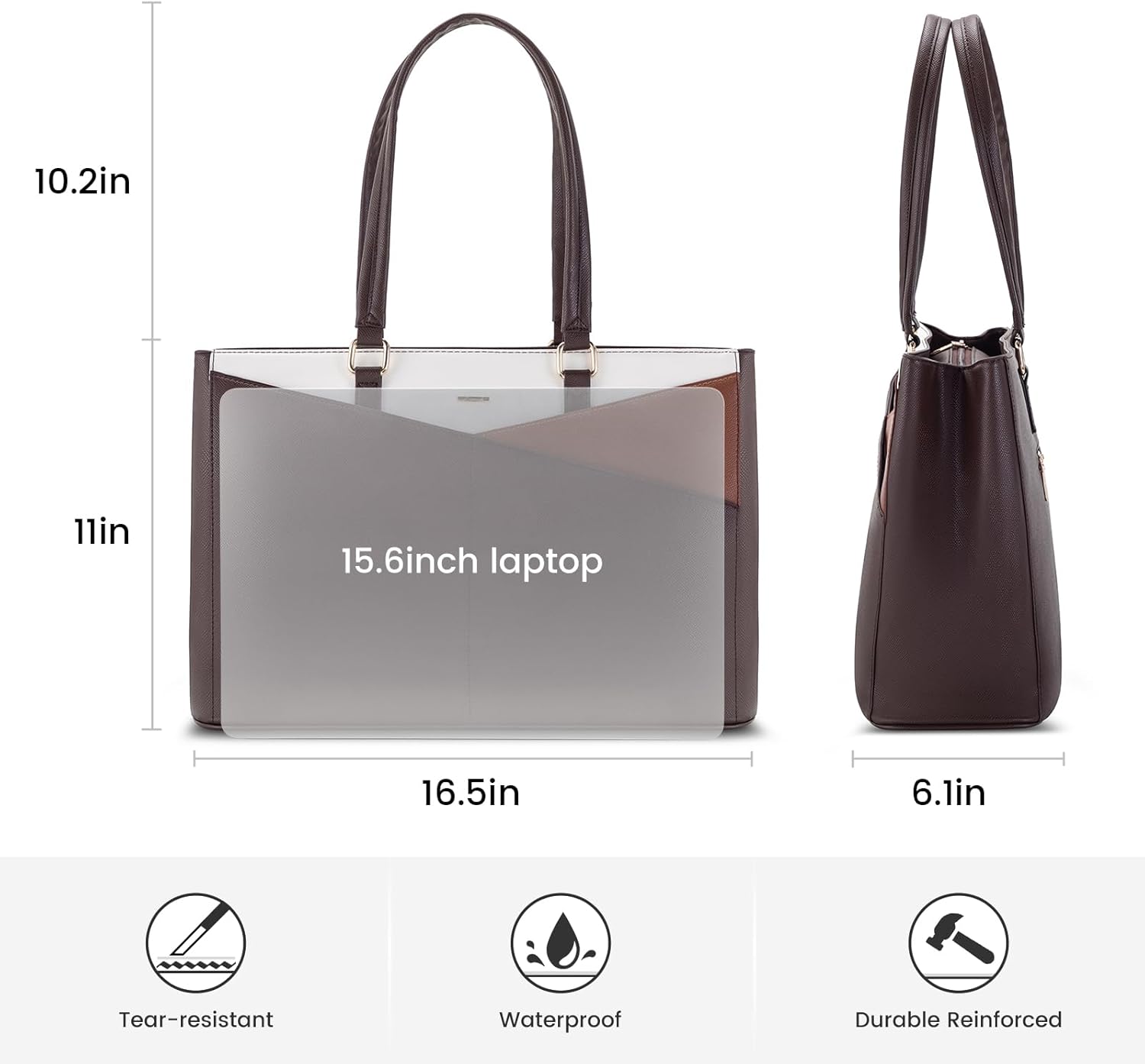 Laptop Tote Bag Waterproof Leather Computer Bags Business
