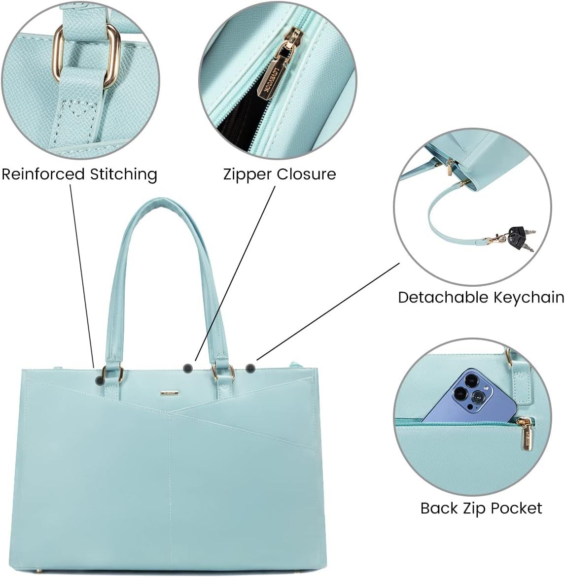 Laptop Tote Bag Waterproof Leather Computer Bags Business