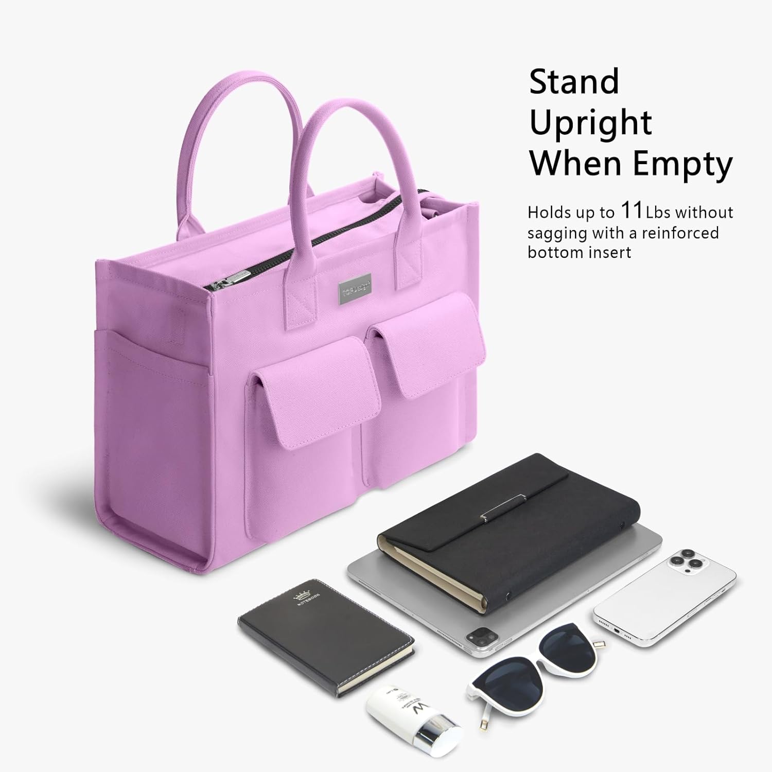 Heavy Duty Canvas Tote Bag for Women Handbag with Pockets