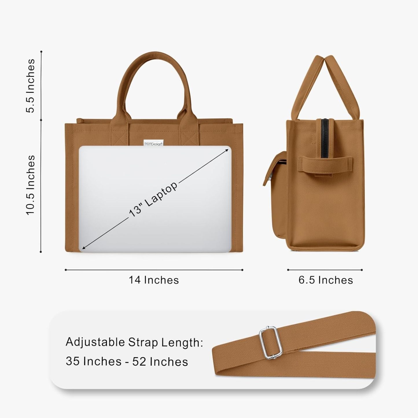 Heavy Duty Canvas Tote Bag for Women Handbag with Pockets