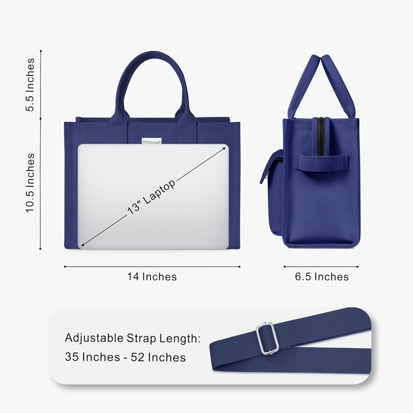 Heavy Duty Canvas Tote Bag for Women Handbag with Pockets