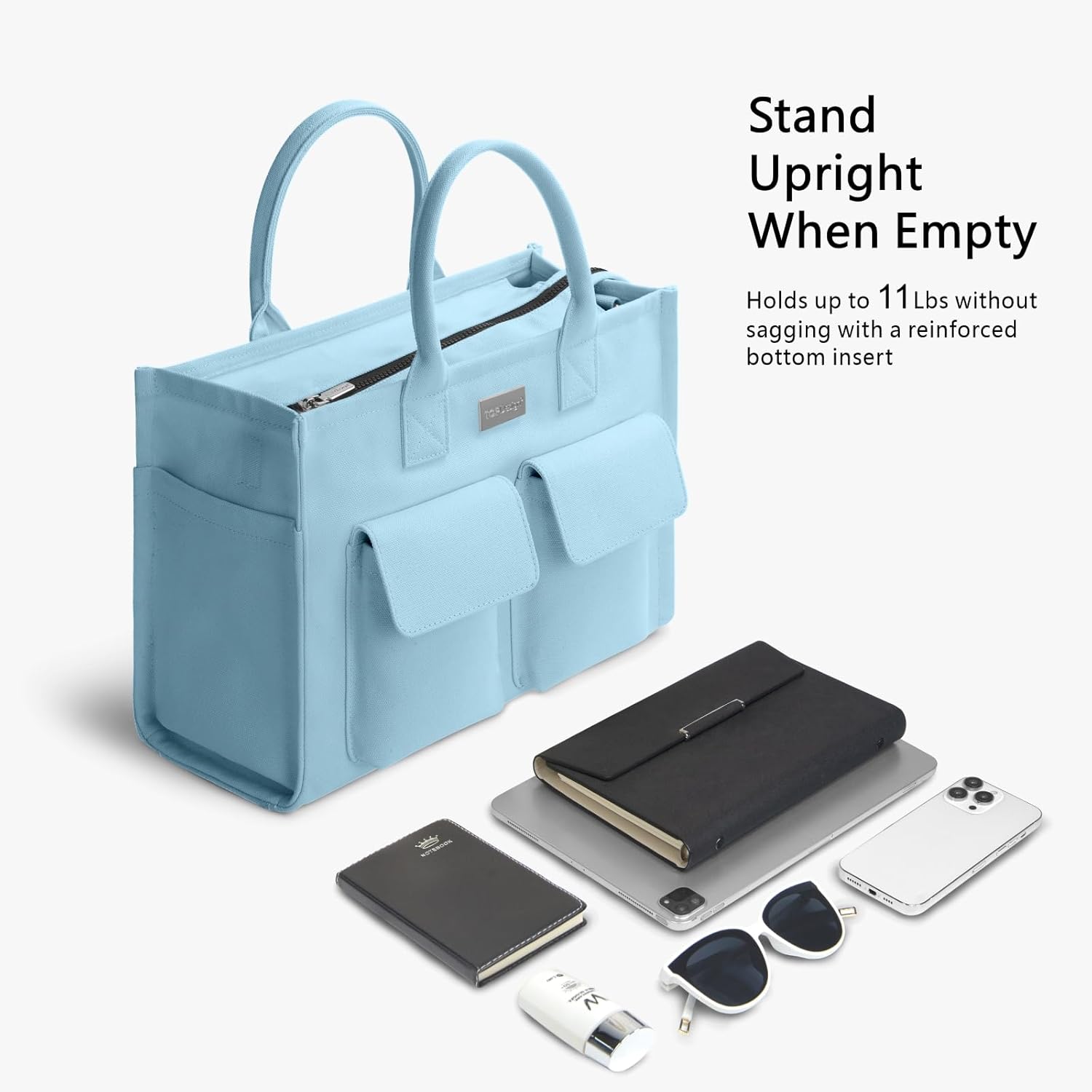 Heavy Duty Canvas Tote Bag for Women Handbag with Pockets