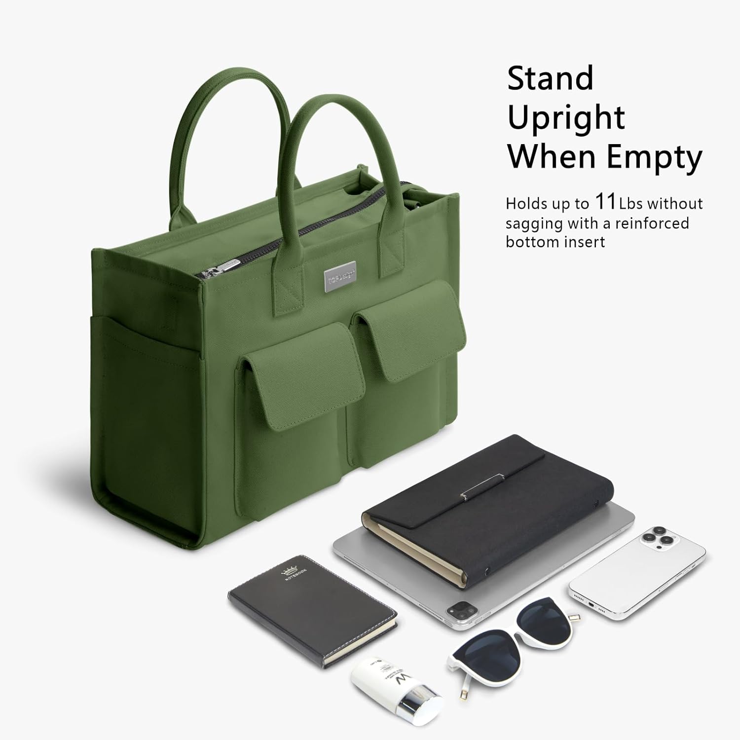Heavy Duty Canvas Tote Bag for Women Handbag with Pockets