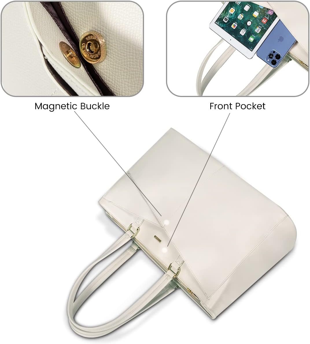 Laptop Tote Bag Waterproof Leather Computer Bags Business