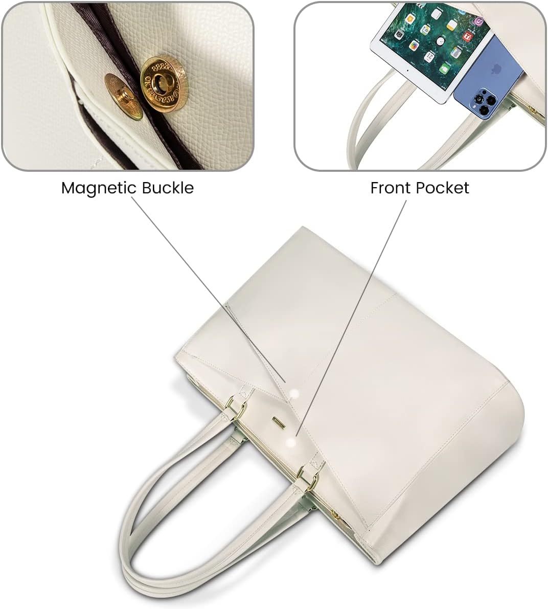 Laptop Tote Bag Waterproof Leather Computer Bags Business