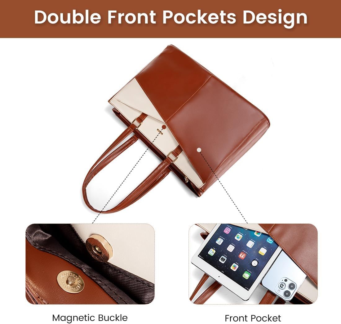 Laptop Tote Bag Waterproof Leather Computer Bags Business