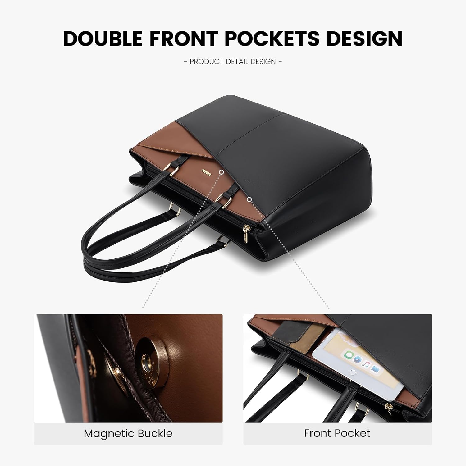 Laptop Tote Bag Waterproof Leather Computer Bags Business