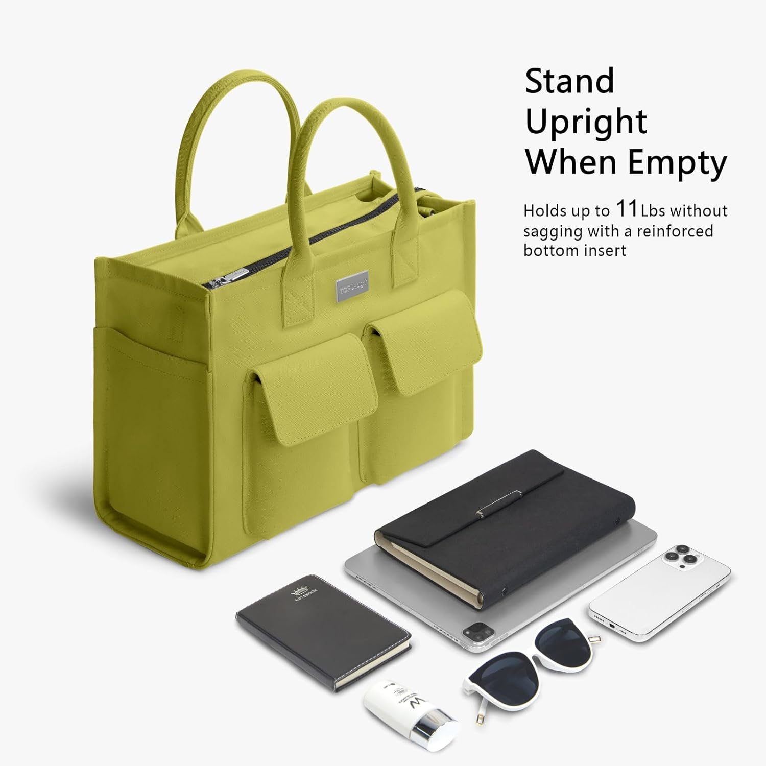 Heavy Duty Canvas Tote Bag for Women Handbag with Pockets