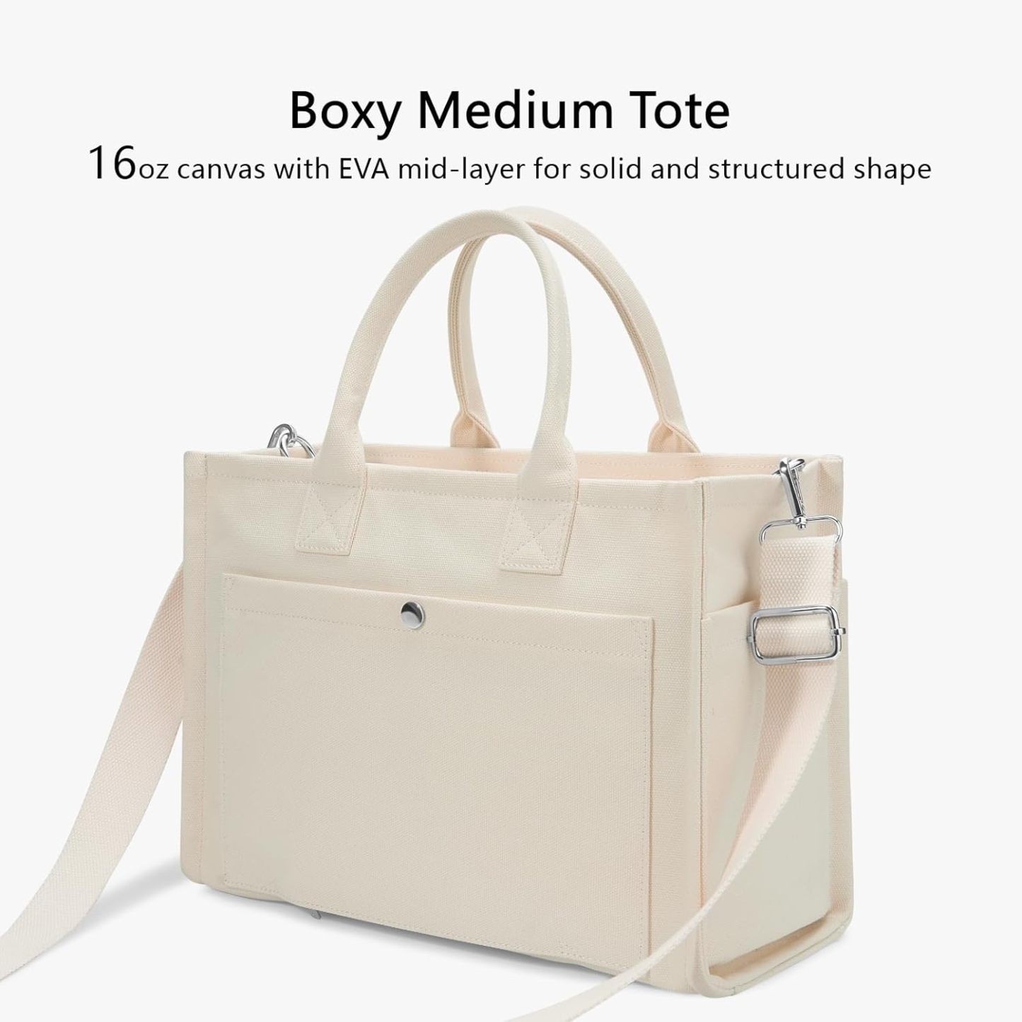 Heavy Duty Canvas Tote Bag for Women Handbag with Pockets