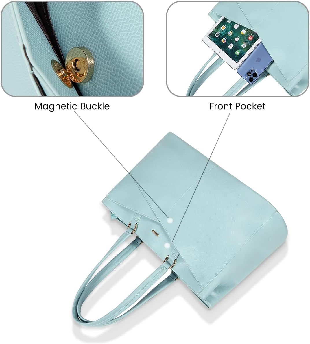 Laptop Tote Bag Waterproof Leather Computer Bags Business