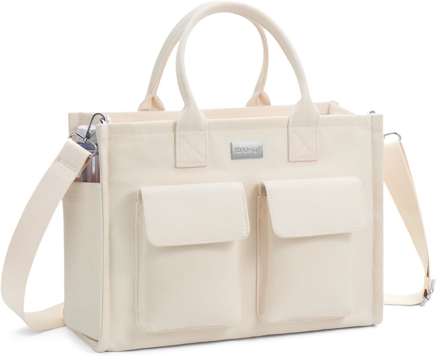 Heavy Duty Canvas Tote Bag for Women Handbag with Pockets