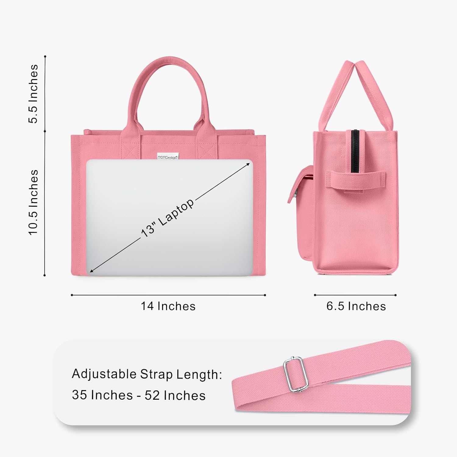 Heavy Duty Canvas Tote Bag for Women Handbag with Pockets