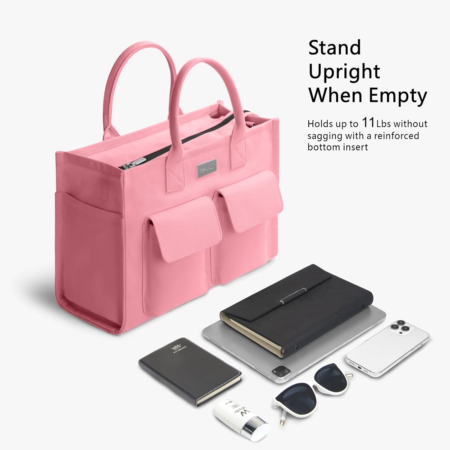 Heavy Duty Canvas Tote Bag for Women Handbag with Pockets