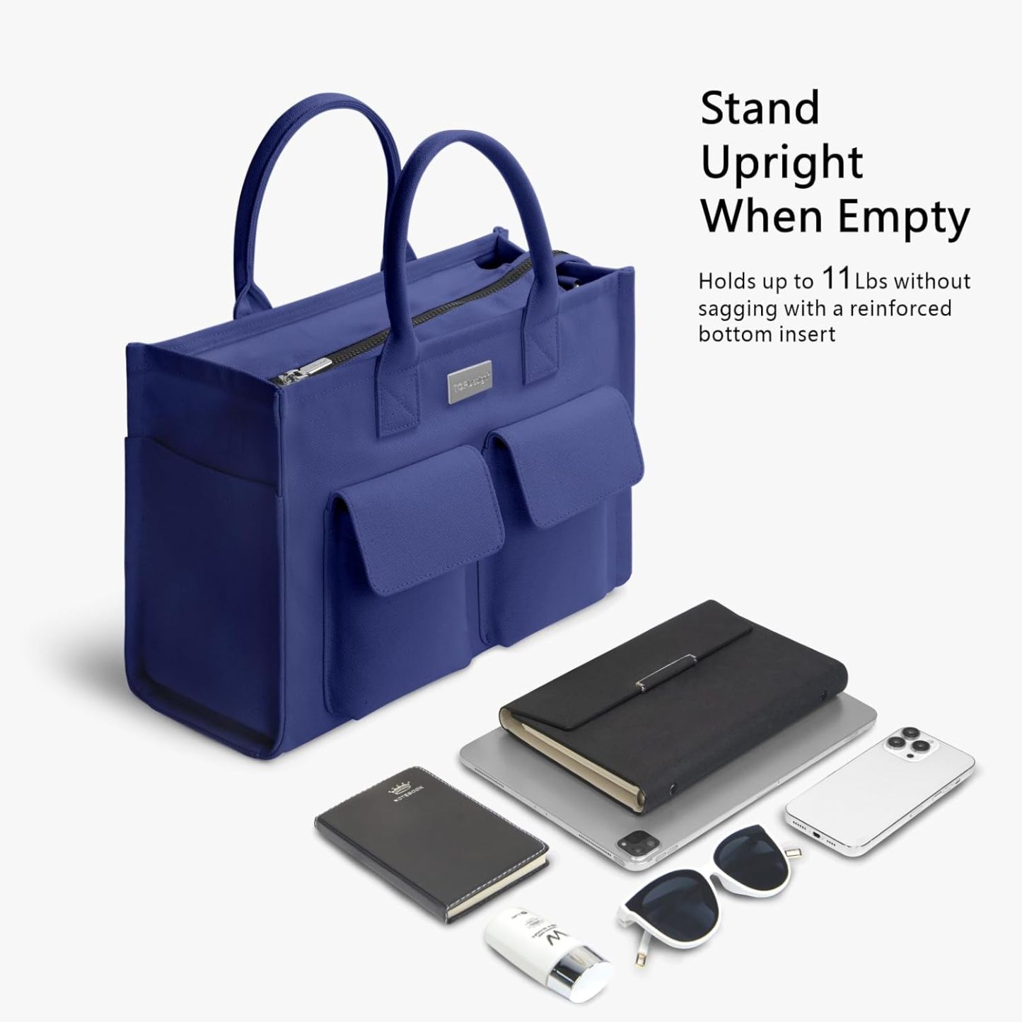 Heavy Duty Canvas Tote Bag for Women Handbag with Pockets