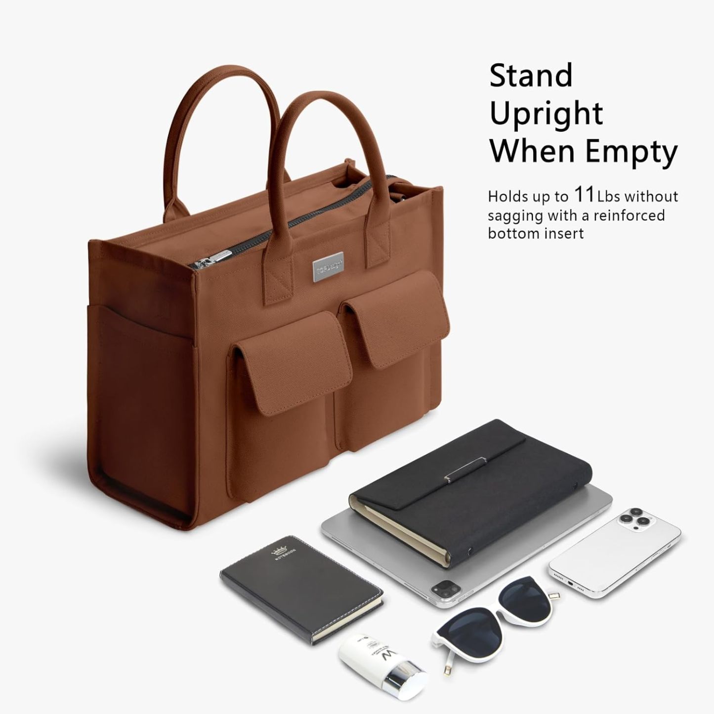 Heavy Duty Canvas Tote Bag for Women Handbag with Pockets