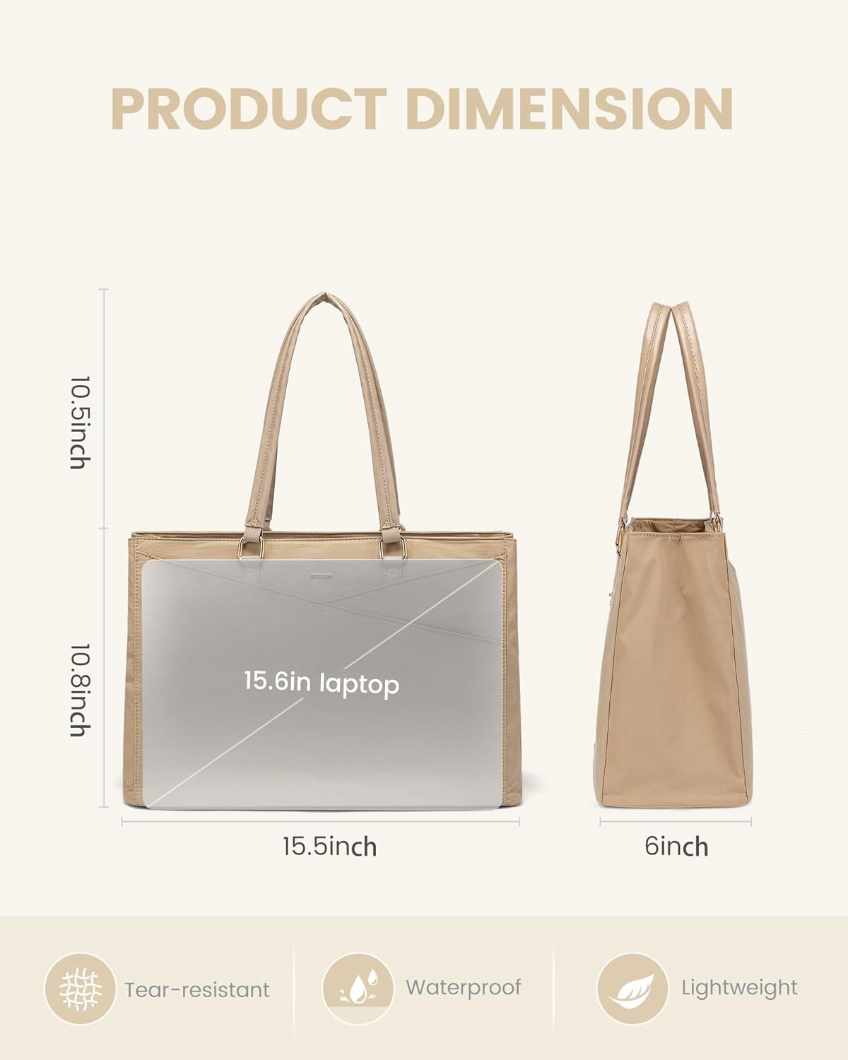 Laptop Tote Bag Waterproof Leather Computer Bags Business