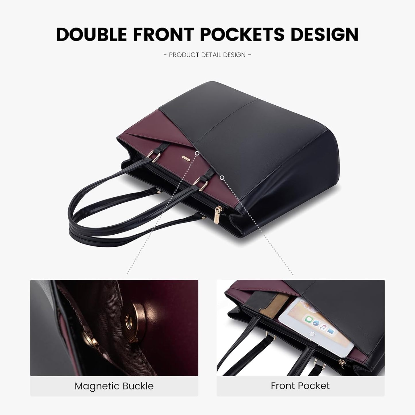 Laptop Tote Bag Waterproof Leather Computer Bags Business