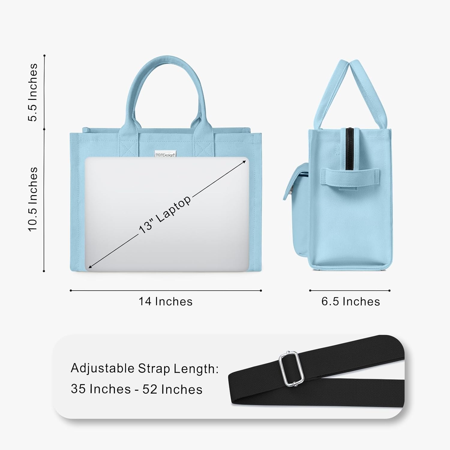 Heavy Duty Canvas Tote Bag for Women Handbag with Pockets