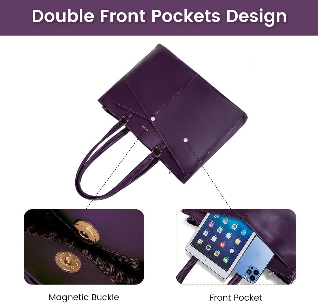 Laptop Tote Bag Waterproof Leather Computer Bags Business