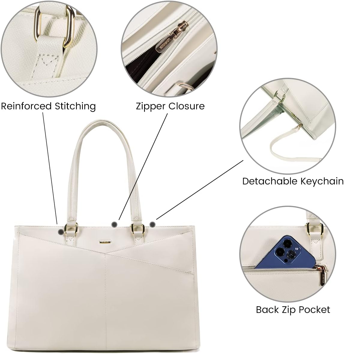Laptop Tote Bag Waterproof Leather Computer Bags Business