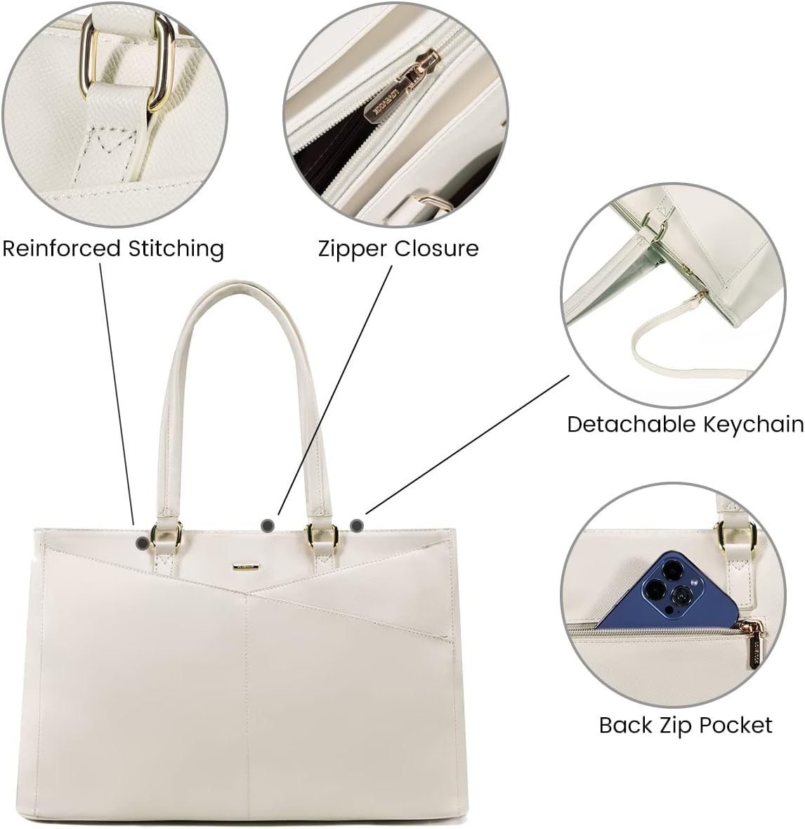 Laptop Tote Bag Waterproof Leather Computer Bags Business