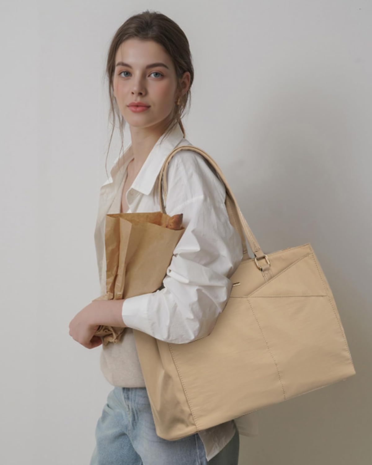 Laptop Tote Bag Waterproof Leather Computer Bags Business