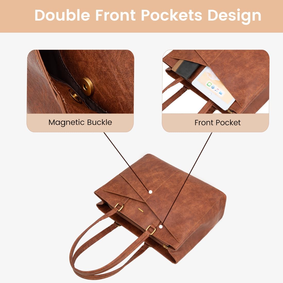 Laptop Tote Bag Waterproof Leather Computer Bags Business