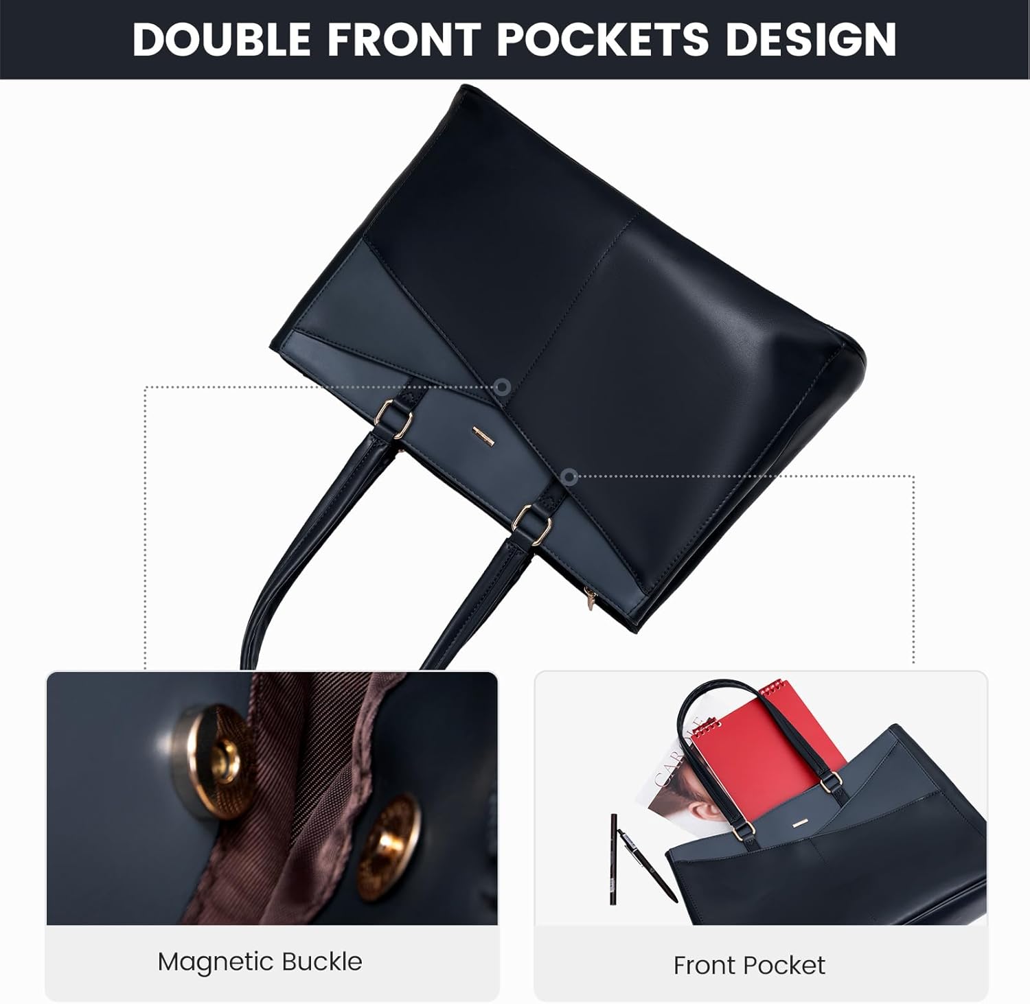 Laptop Tote Bag Waterproof Leather Computer Bags Business