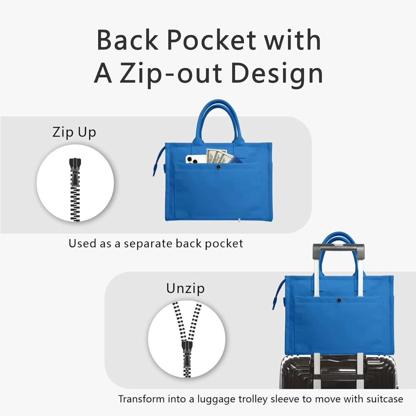 Heavy Duty Canvas Tote Bag for Women Handbag with Pockets