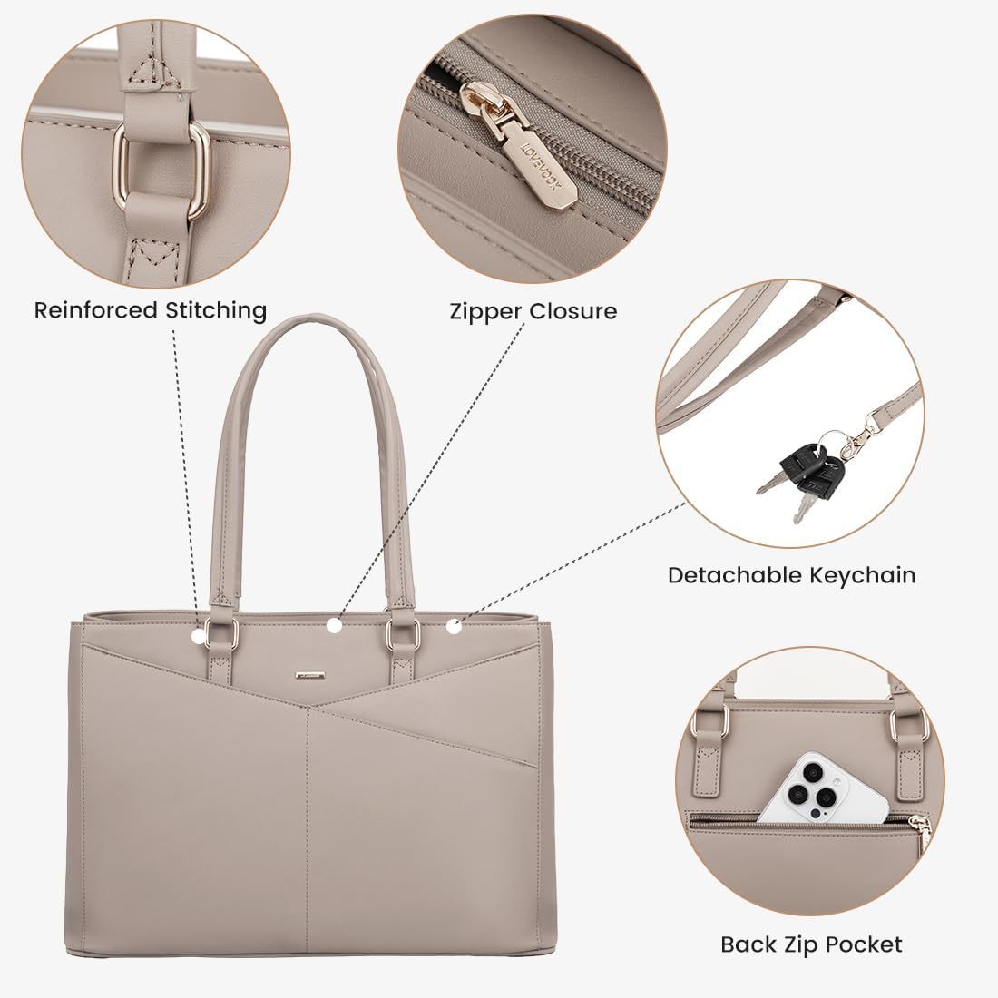 Laptop Tote Bag Waterproof Leather Computer Bags Business