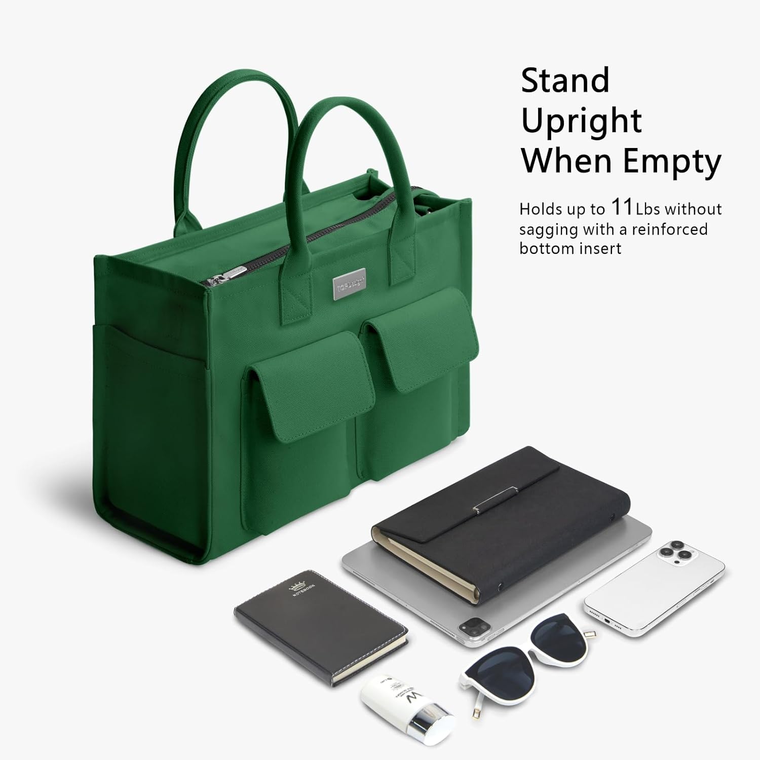 Heavy Duty Canvas Tote Bag for Women Handbag with Pockets