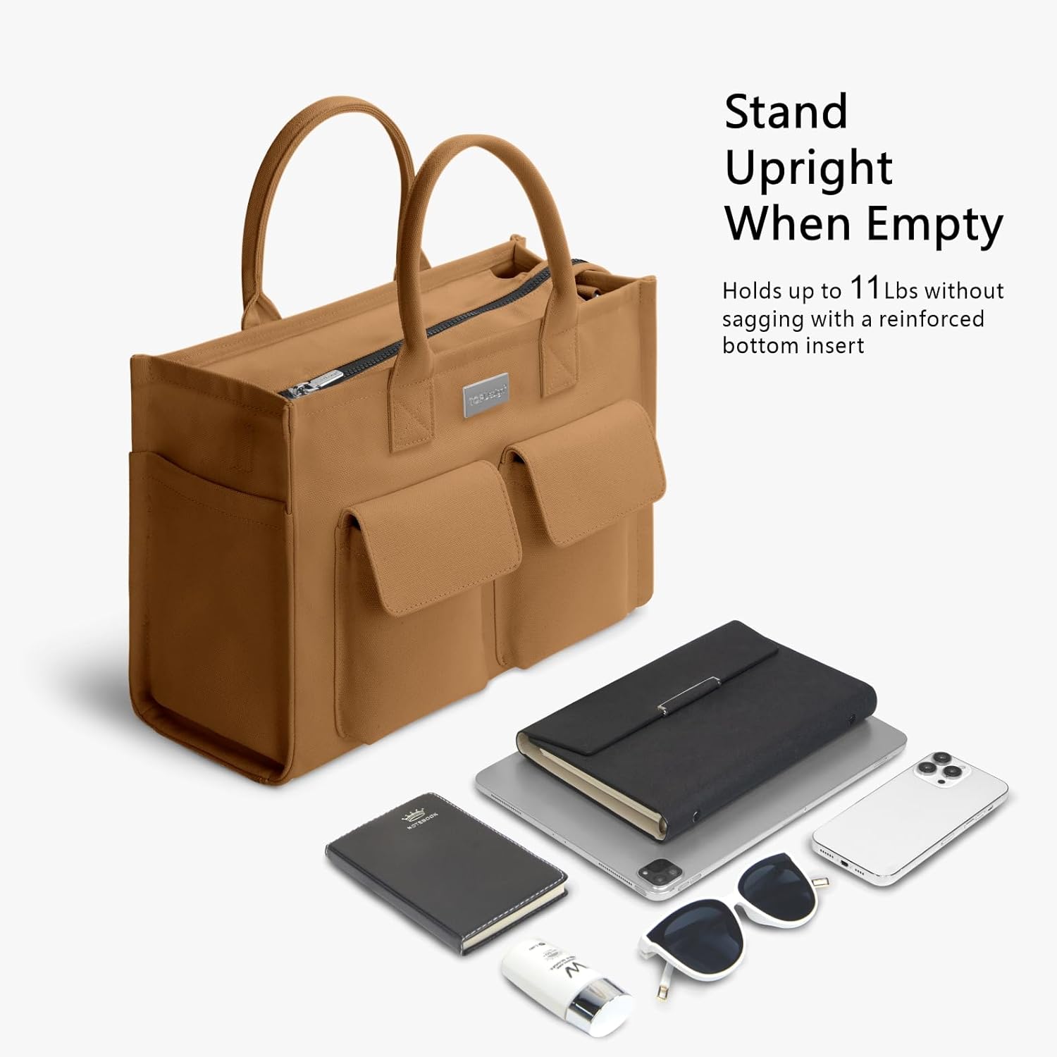 Heavy Duty Canvas Tote Bag for Women Handbag with Pockets