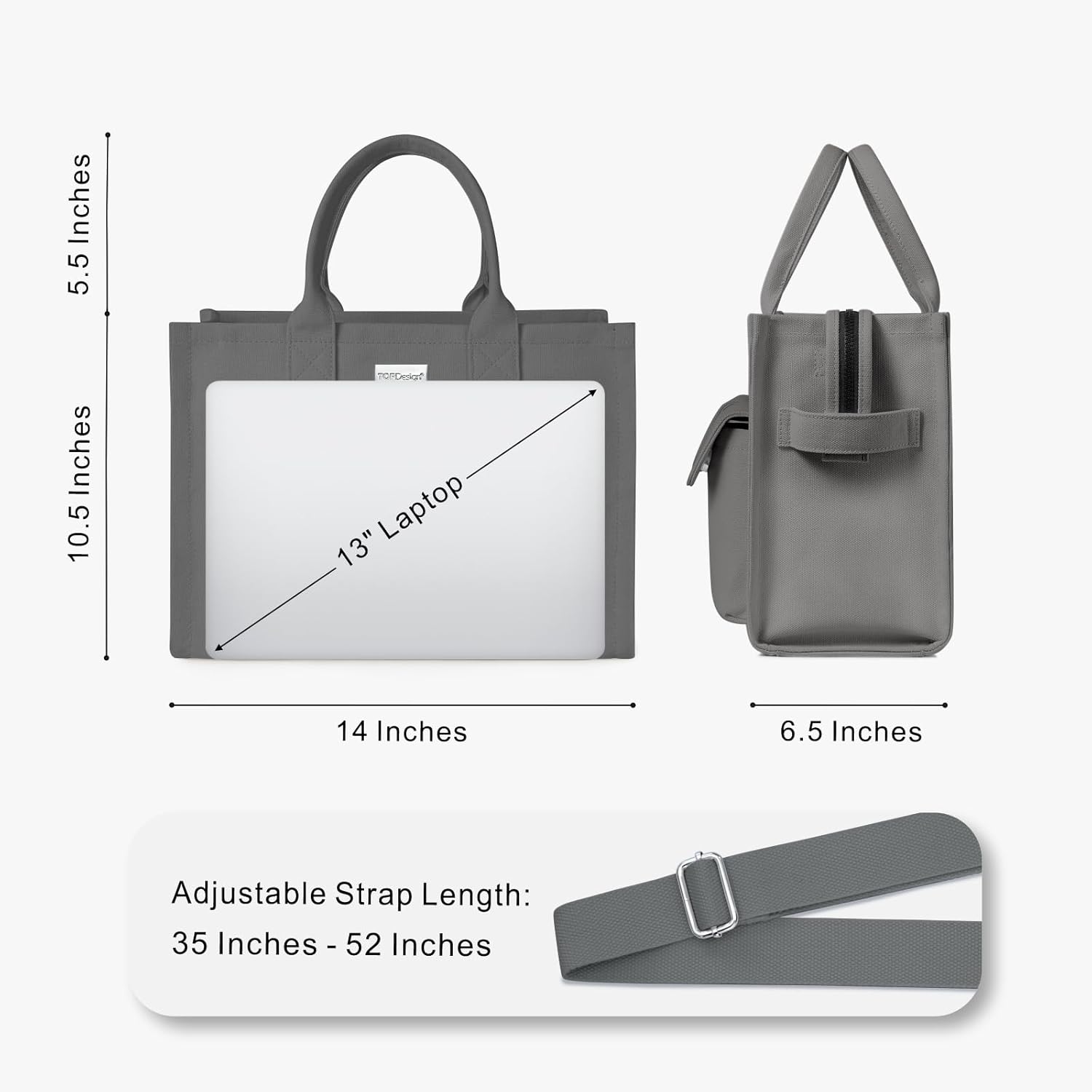 Heavy Duty Canvas Tote Bag for Women Handbag with Pockets