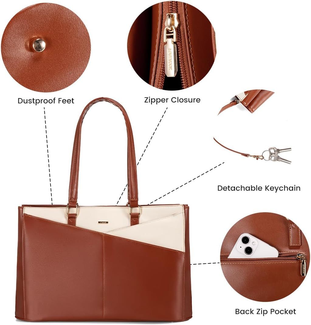 Laptop Tote Bag Waterproof Leather Computer Bags Business