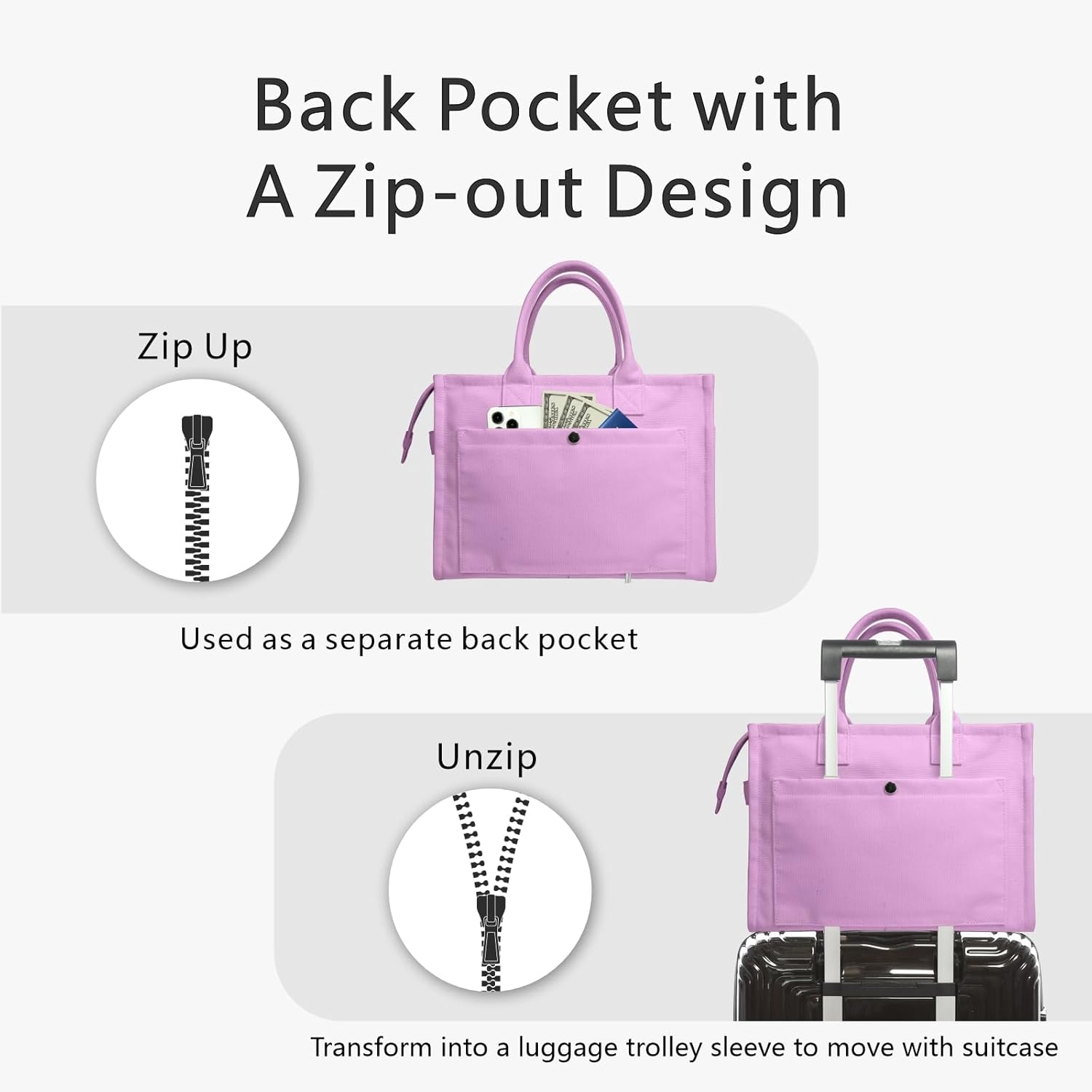 Heavy Duty Canvas Tote Bag for Women Handbag with Pockets