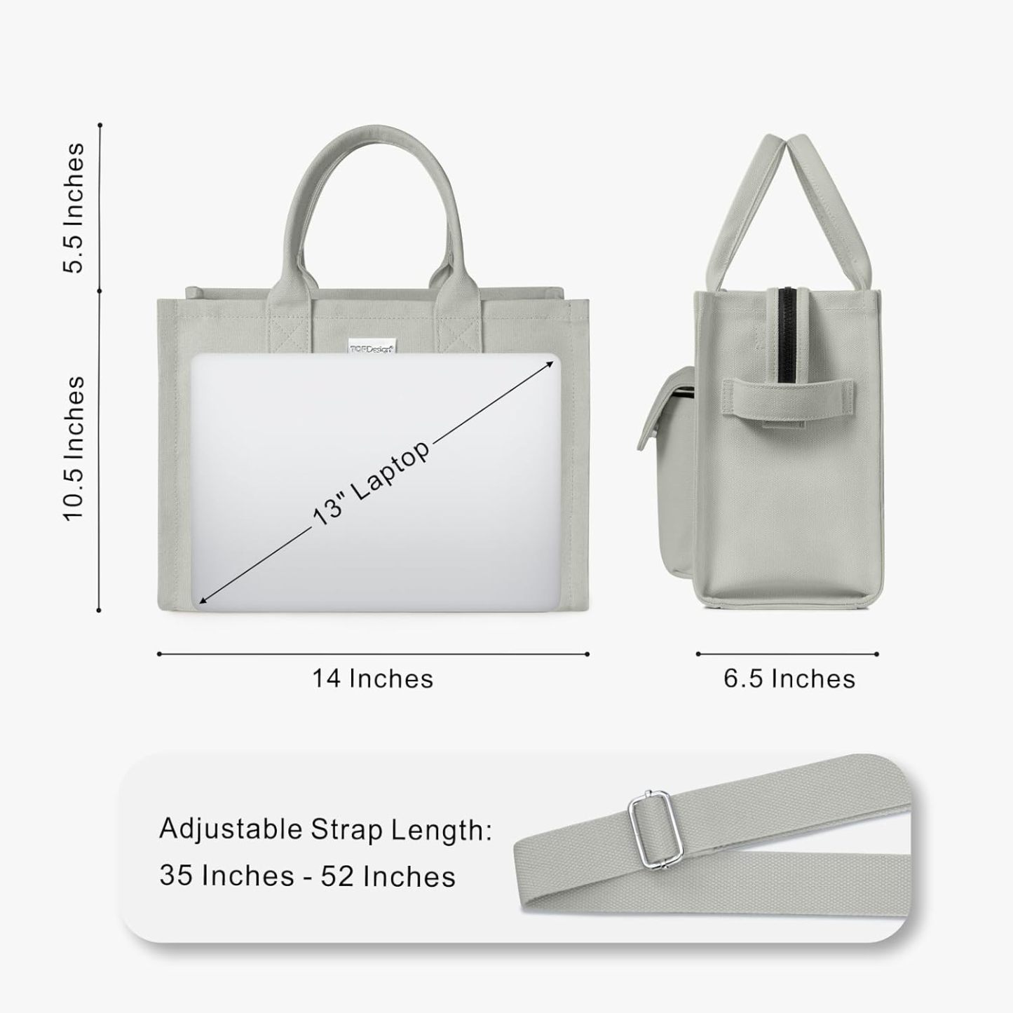 Heavy Duty Canvas Tote Bag for Women Handbag with Pockets