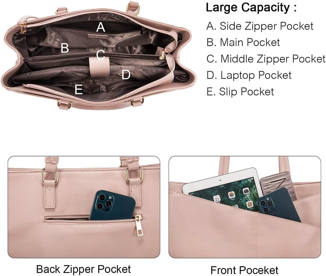 Laptop Tote Bag Waterproof Leather Computer Bags Business