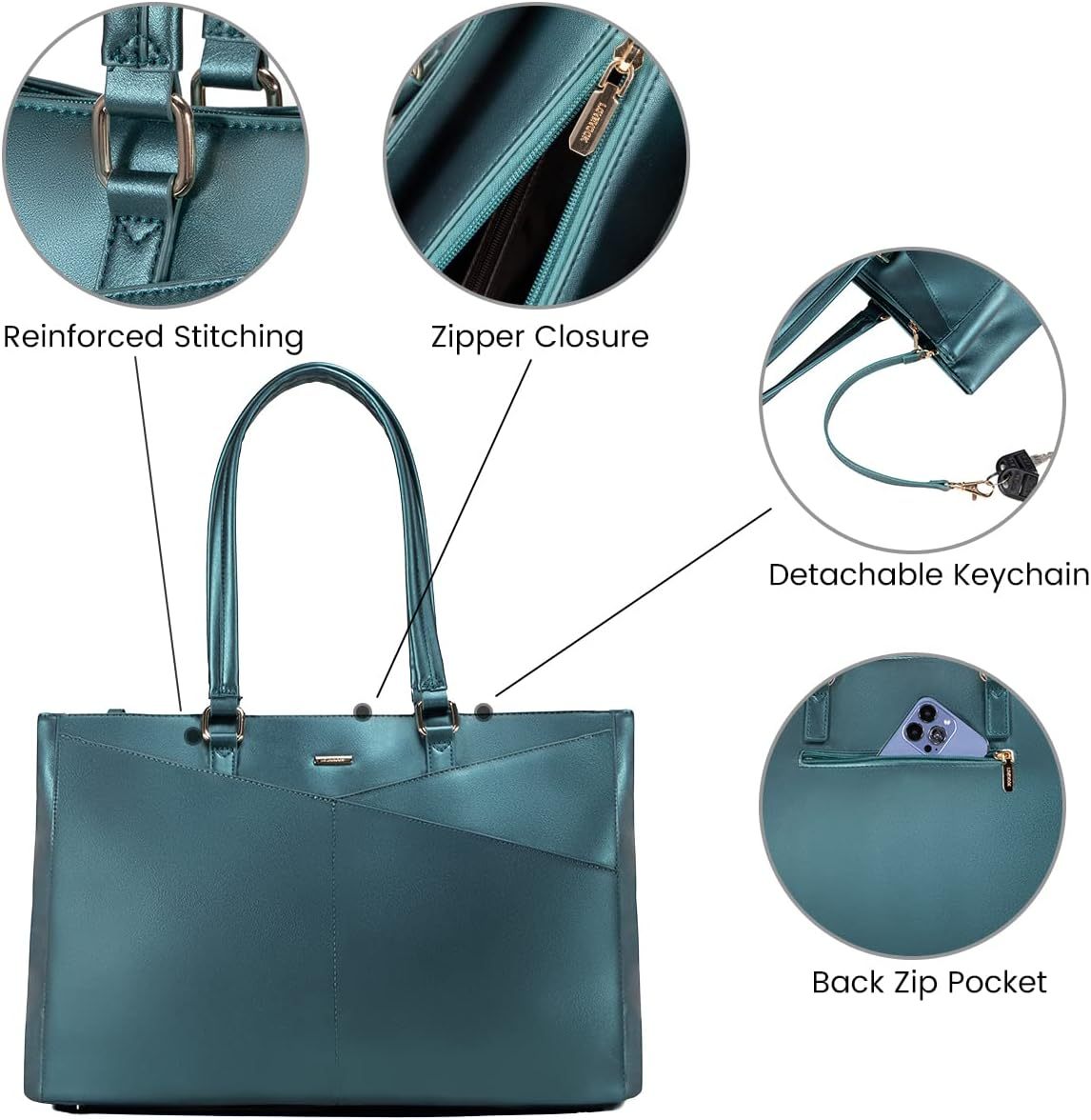 Laptop Tote Bag Waterproof Leather Computer Bags Business