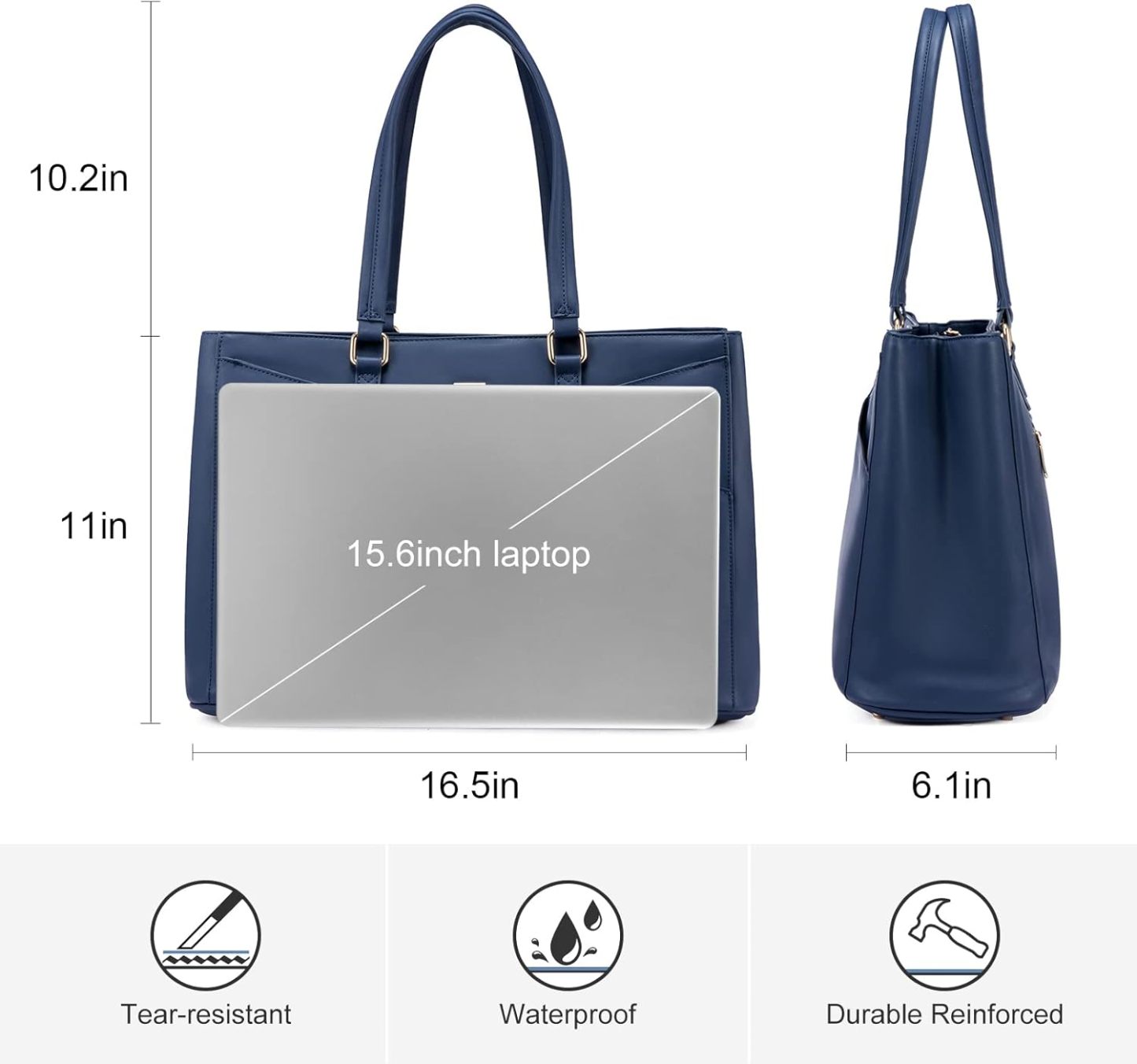 Laptop Tote Bag Waterproof Leather Computer Bags Business