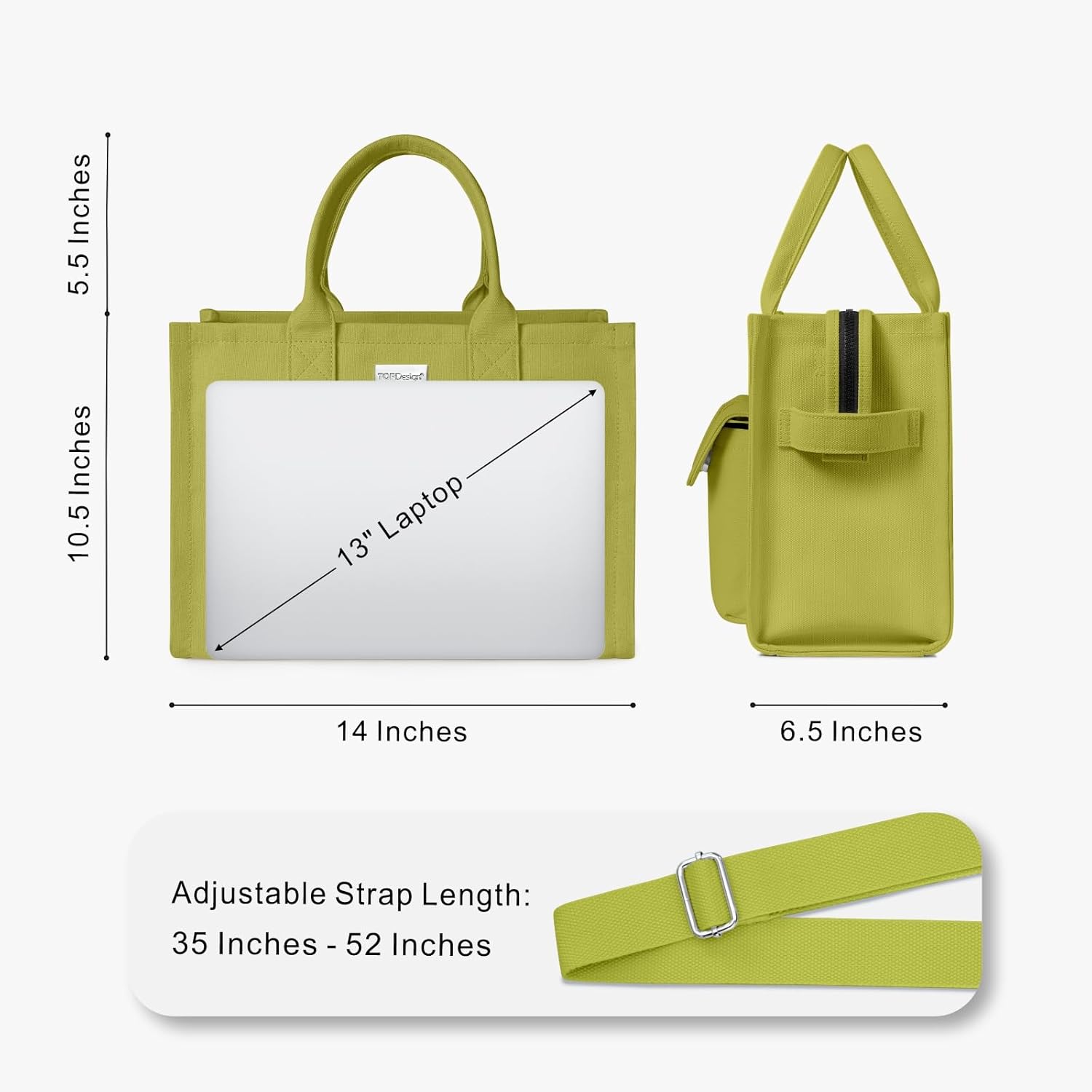 Heavy Duty Canvas Tote Bag for Women Handbag with Pockets