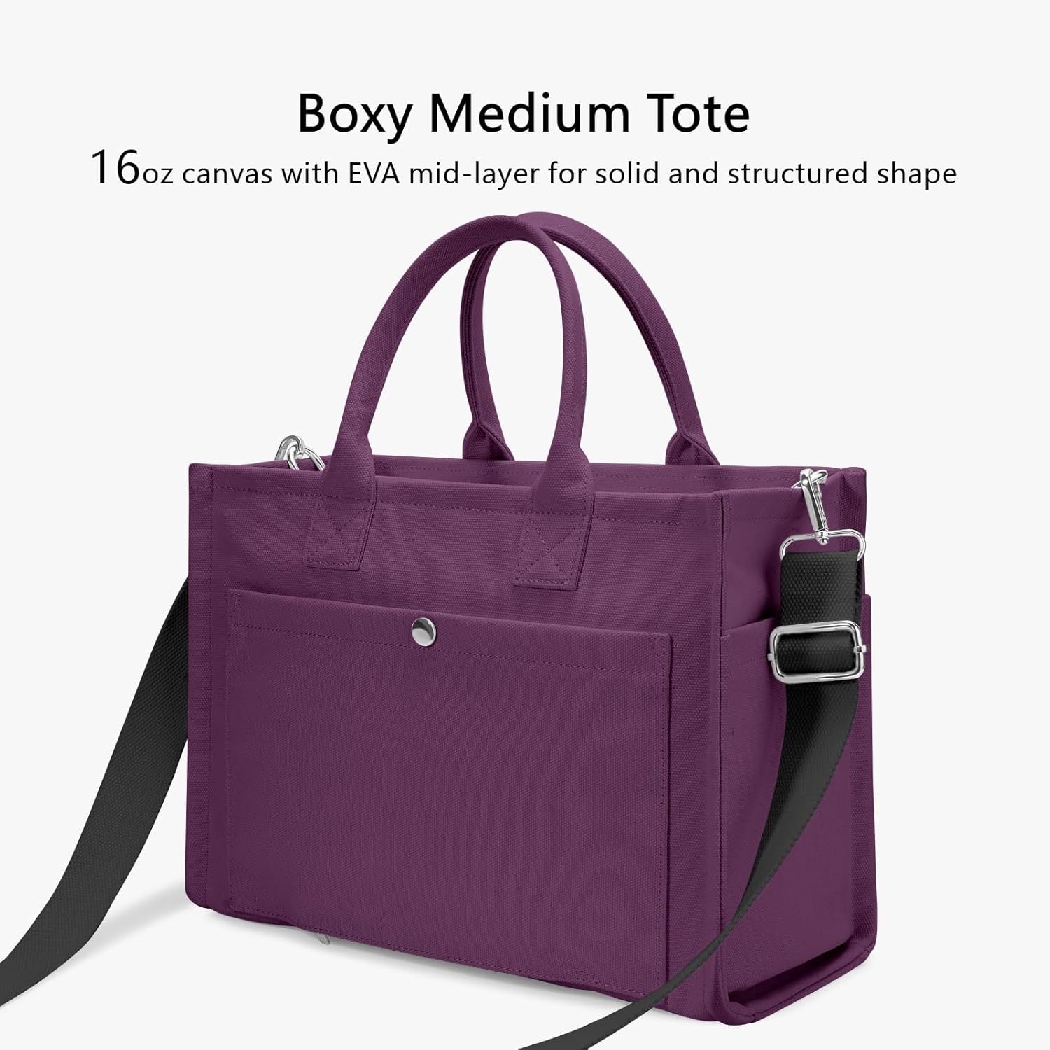 Heavy Duty Canvas Tote Bag for Women Handbag with Pockets