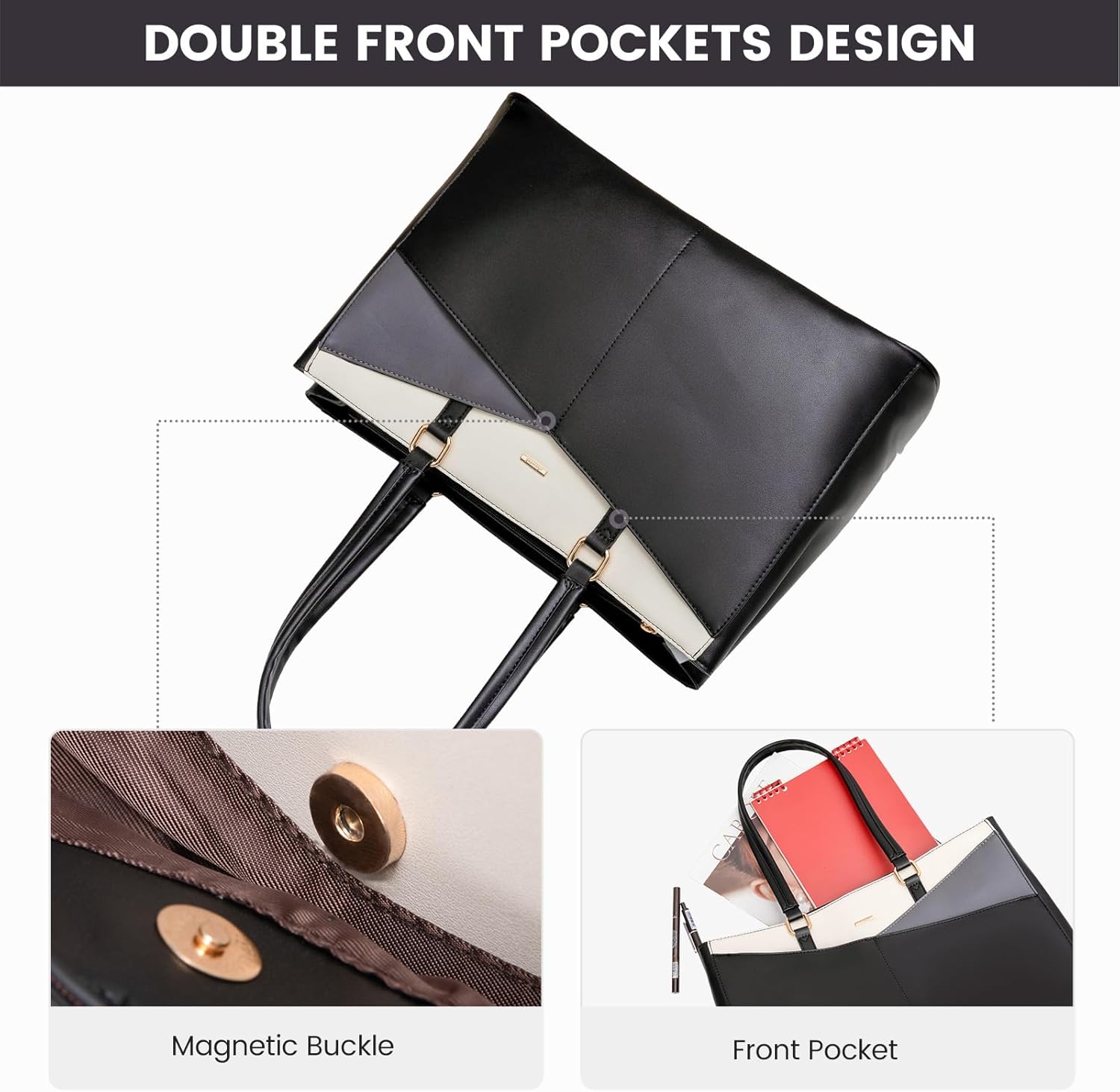 Laptop Tote Bag Waterproof Leather Computer Bags Business